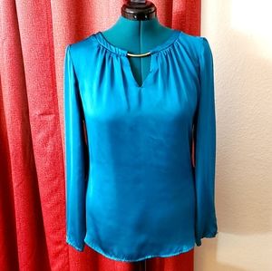 Aqua *Investments* satin long sleeves blouse